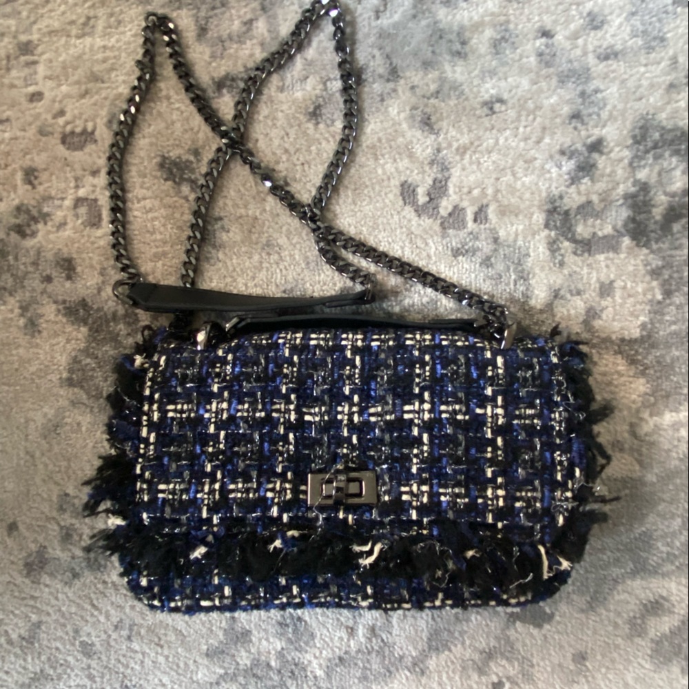 Sfera black, blue and white crossbody bag